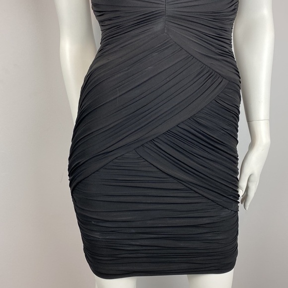 BCBGMAXAZRIA • Edesa V Neck Shirred Cocktail Dress - Picture 7 of 13